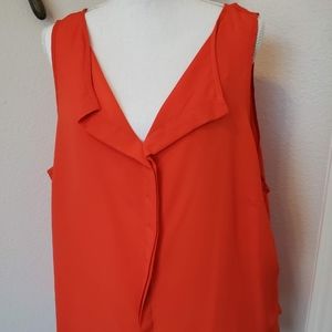 Plus Size Worthington Orange Sleeveless Top